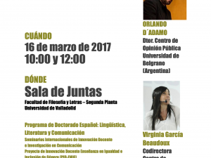 Seminario de Doctorado a cargo de Orlando D´Adamo y Virginia García Beaudoux